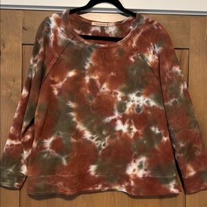 XCVI Wearables Tie dye sweatshirt Pullover Womens S Cropped Soft Cozy Loungewear